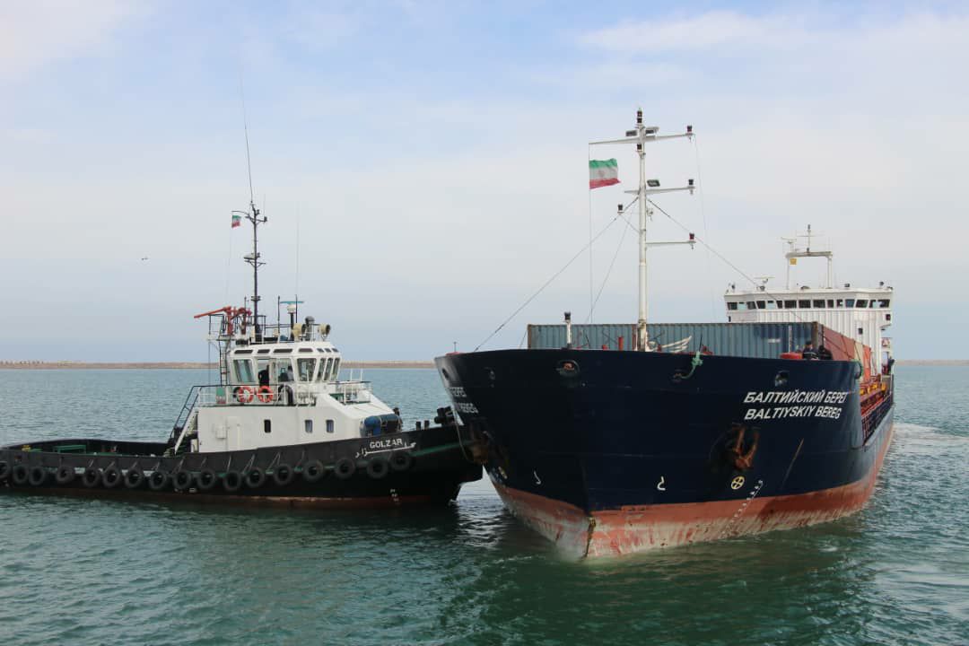 ورود پنجاهمین کشتی حامل کالاهای کانتینری از مسیرکریدور چین، قزاقستان، منطقه آزاد انزلی به بندر کاسپین در سال جاری