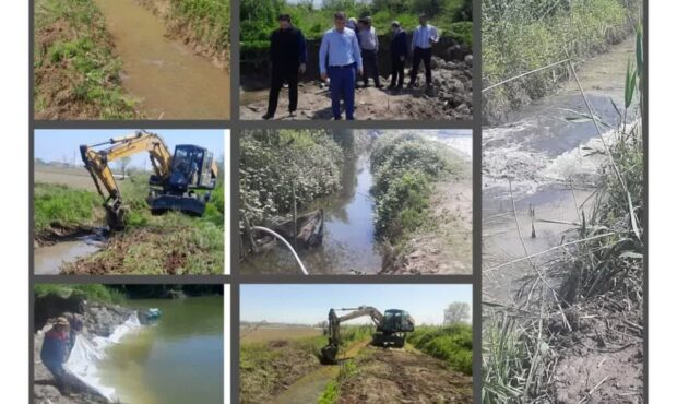 لایروبی مسیرهای انتقال آب کشاورزی در محلات منطقه آزاد انزلی
